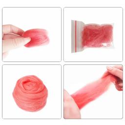 Fibra de lã sentiu tecido, brinquedos artesanais, kit de feltragem, 10g, 20g, 50g, 100g - Image 3