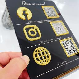 Ouro acrílico Social Media Signs, sinal personalizado do negócio, 2 ou 3 letras, código do pagamento - Image 4