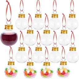 Garrafa De Plástico Transparente Com Tampa De Ouro, Garrafa Em Forma De Bola De Neve, Garrafas Decorativas De Natal, Garrafa De Suco De Frutas, 10PCs, 50ml, 100 ml, 250ml - Image 1