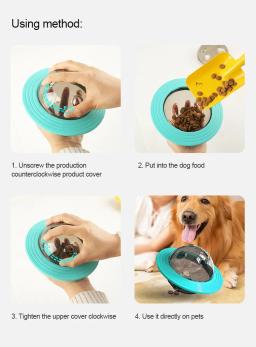 Alimentador Interativo de Alimentos para Animais De Estimação, Brinquedos Engraçados, Acessórios para Animais De Escapamento, Ufo Cães - Image 3