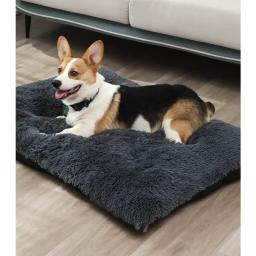Esteira longa de pelúcia, cama de dormir do cão, confortável ninho de gato, suprimentos quentes, inverno - Image 2