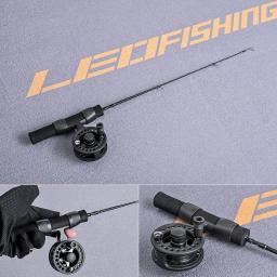 Leo 51cm vara de pesca carretel conjunto combinado vara de pesca portátil com carretel ultra-curto antiderrapante aperto equipamento pesca pescador engrenagem - Image 3