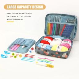 Kit de tricô ergonômico para iniciantes Kit de crochê de lã, ganchos, fios e acessórios de costura, presente para mulheres, novo, quente - Image 3