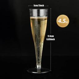 Transparente plástico descartável Champagne Cup, flautas, copos, casamento, aniversário Fontes do partido, Bar Drink, vinho tinto, Ice Cream Cup, 5Pcs - Image 6