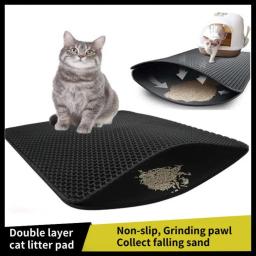 Tapete de caixa para animais, impermeável, antiderrapante, areia, camada dupla, vaso sanitário, almofada limpa para gatos, casa, acessórios para almofadas para gatos - Image 5
