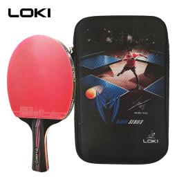 Raquete Loki-Ping Pong, raquete de tênis de mesa espinhas, borracha ITTF, lâmina de madeira 5, esponja elástica, capa dura, X3 - Image 1