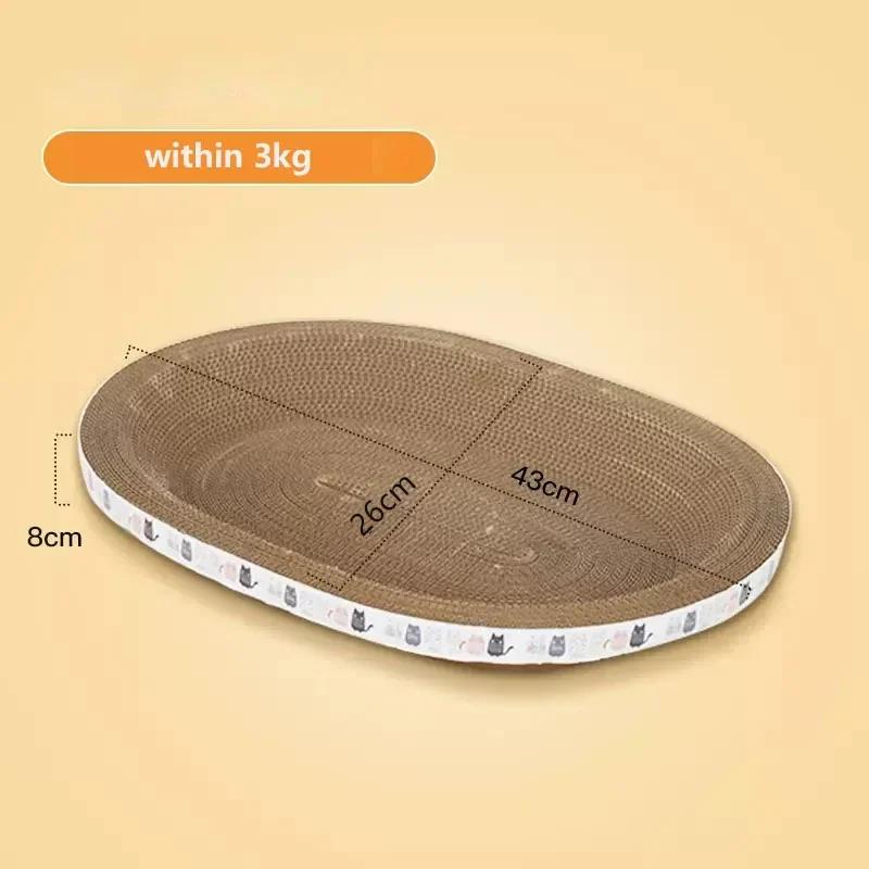 Scratcher ondulado resistente ao desgaste Raspadores redondos e ovais, Brinquedos Garra de Moagem para Gatos, Cama para Gato, Acessórios Ninho - Image 1