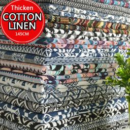 20 cores tecido de linho algodão engrossar tecido étnico poliéster impresso pano travesseiro capaz cortina pano decorativo diy artesanal - Image 1