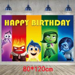 Decoração de Feliz Aniversário, Kit de Talheres Tema Cartoon, Balões Alegria, Material de Festa, Presente Menino e Menina, Brinquedos para Crianças, Inside Out 2 - Image 4