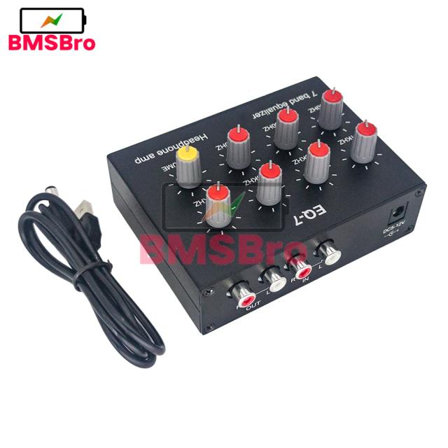 Amplificador de Sinal de Som para Jogos Móveis com Equalizador de 7 Segmentos e Ajuste de Graves e Agudos para Headsets de Áudio