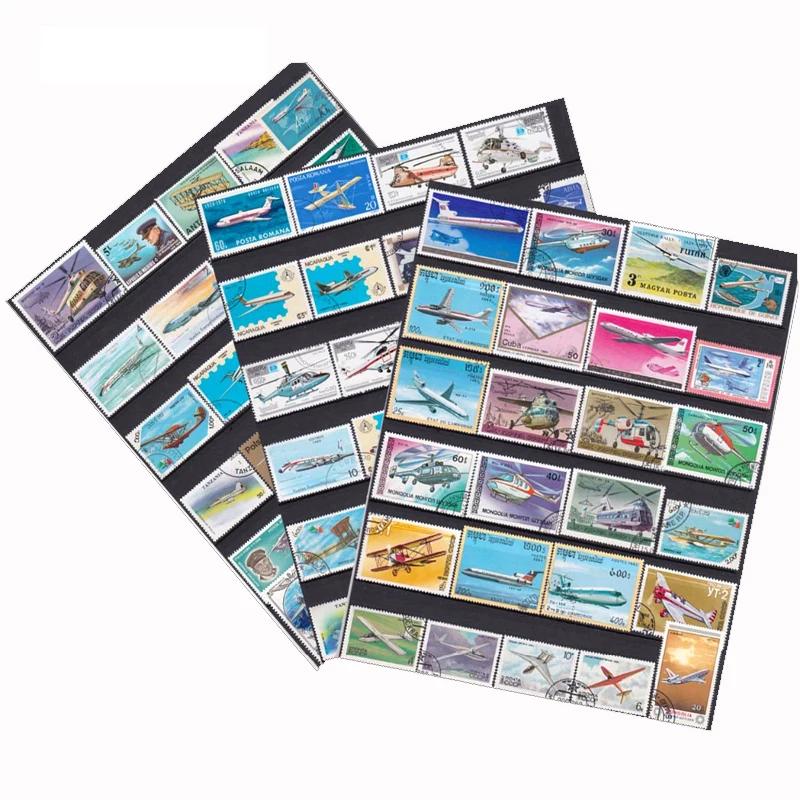 100 PCS todos os diferentes tópicos avião selos postais não utilizados com Post Mark para coleção - Image 1