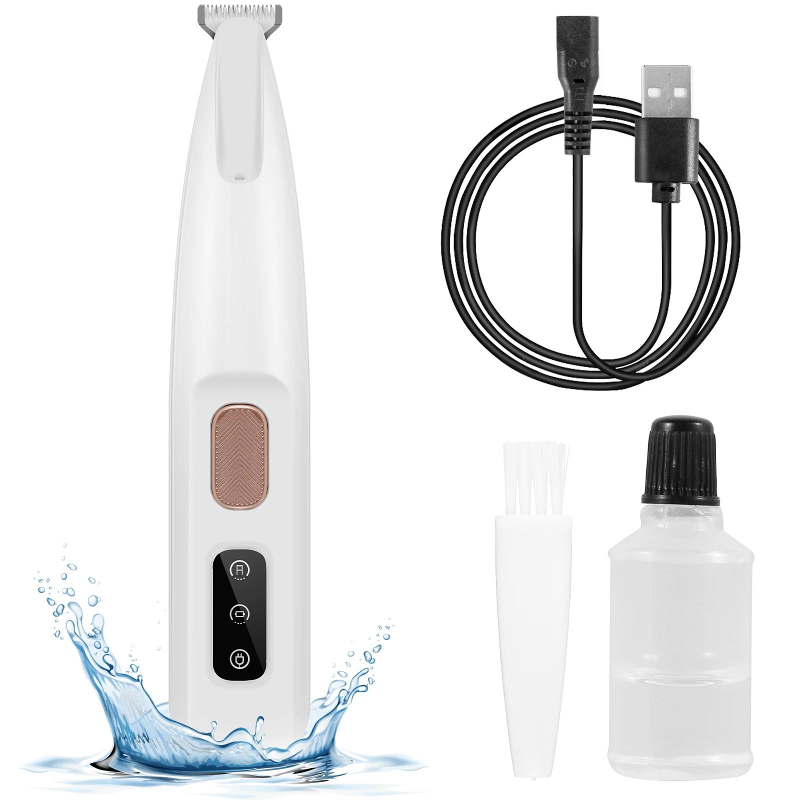 Aparador elétrico para cães de estimação, com luz led, à prova d'água, aparador de pelos de pés, baixo ruído, gato, cachorro, rosto, pé, orelha, quadril, pata, barbeador - Image 1