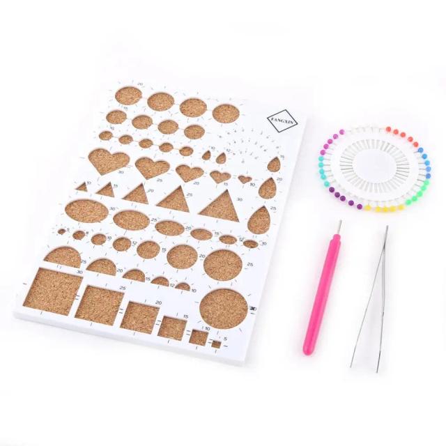 Kit Completo para Artesanato em Papel: Placa de Modelo, Pinça, Caneta Fendida e Ferramentas de Recorte