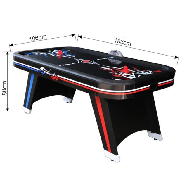 Mesa de Air Hockey de 6 Pés com Superfície de Jogo Rápida e Placar Eletrônico em Vermelho e Azul