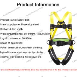High Altitude Work Safety Harness, Cinto De Segurança De Corpo Inteiro, Escalada Ao Ar Livre, Equipamento De Proteção De Construção, Corda, 5 Pontos - Image 2