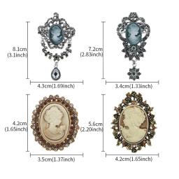 Broches de strass cristal vitoriano para mulheres, broche de cabeça beleza da rainha, alfinete vintage, acessório de vestuário, presente menina - Image 6