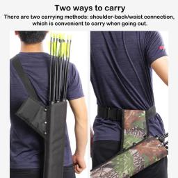 Aljava com arco e flecha com design de três tubos, setas de pano Oxford durável, bolsa de arco e flecha ajustável para esportes - Image 3