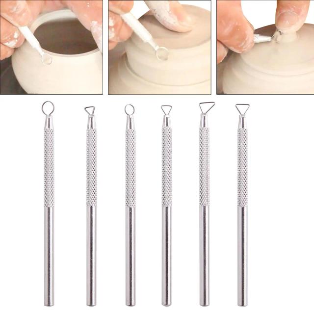 Kit Completo de Ferramentas para Escultura em Argila: 6 Peças Essenciais para Modelagem e Detalhamento em Cerâmica