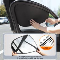 SEAMETAL Viseira de sol eletrostática para janela lateral do carro Cortinas de sombra de sol de 4 camadas Anti-reflexo UV-Blocker Capa de proteção solar automática - Image 2