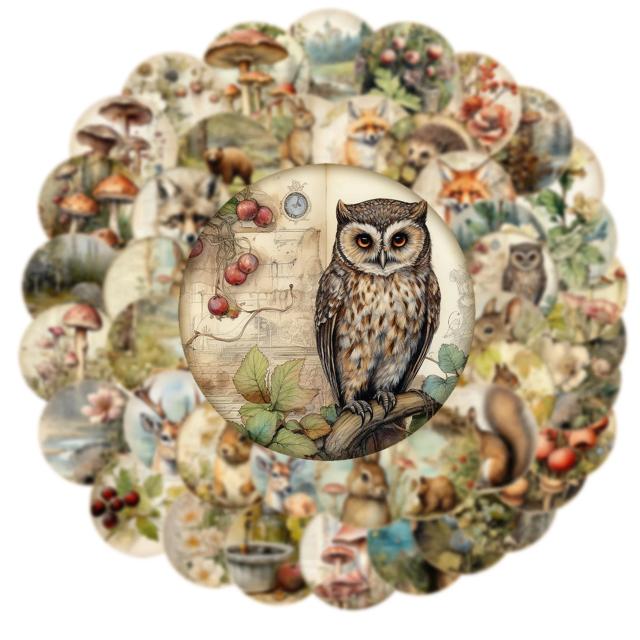 Adesivos Autoadesivos Tema Animal para Artesanato DIY, Embrulho de Presentes e Scrapbooking - 96 Peças Decorativas