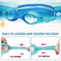 Óculos de natação anti-nevoeiro impermeáveis para crianças, lentes coloridas profissionais, óculos infantis, óculos UV - Image 4