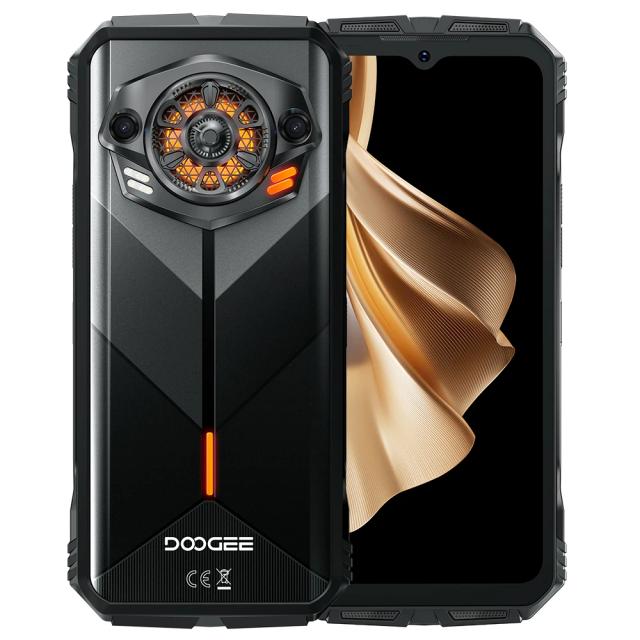 Smartphone DOOGEE S Punk: 16GB (6+10) RAM, 256GB Armazenamento, Alto-falante LED de 34mm, Tela FHD de 6.58", Android 14, Ideal para Uso Robusto