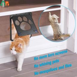 Porta de tela para animais de estimação, porta interna 8x10x0.4 polegadas, tela de aba magnética com tampa automática porta preta para cachorro e gato - Image 3
