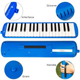 Noemi 37 teclas melodica tubo flexível boca órgão pianica bocal pvc teclado piano ar pianica com 2 tubos longos macios caso - Image 5