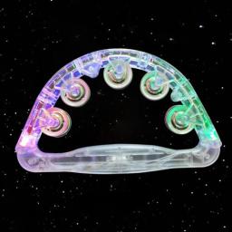 Piscando LED Pandeiro Toy, Clear Light Up Sensory Toy, Instrumento musical, Agitando brinquedo para festivais, Instrumento de aniversário Orff - Image 1
