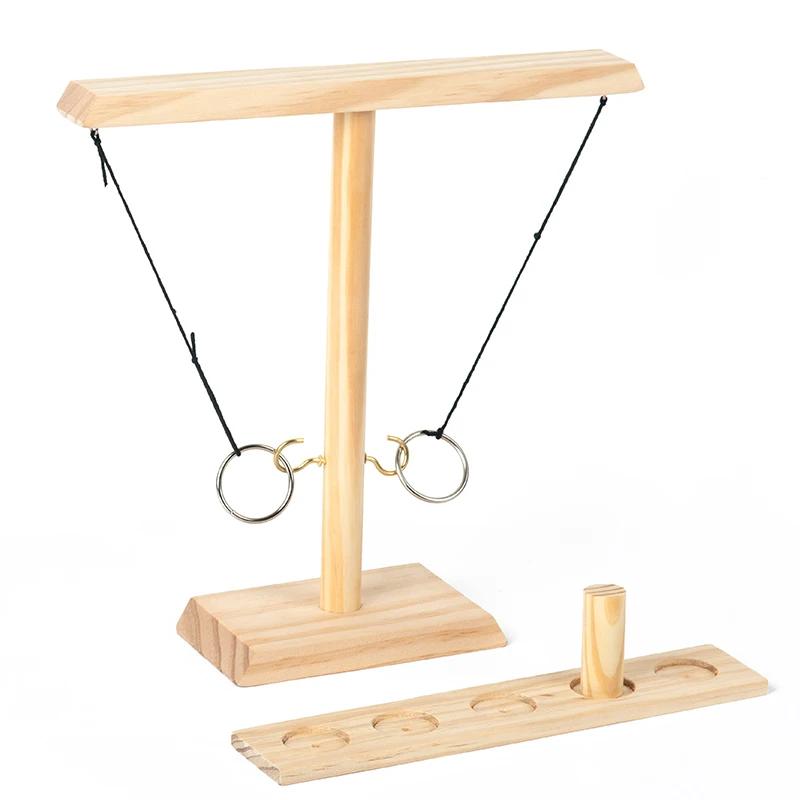 Jogo de arremesso de anel para adultos, jogo de gancho e anel feito à mão, jogo de arremesso de madeira para adultos, jogos internos e externos, decoração de pátio, quintal - Image 1