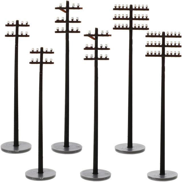 Miniaturas de Telefone para Ferroviária 1/87 e 1/100 - 6PCS para Cenários de Trens e Maquetes