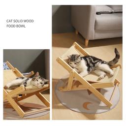 Sofá dobrável para cães e gatos, Cadeira dobrável para animais, Cama de sisal, Reclinável ajustável, Cachorro de madeira dormindo ninho, Casa confortável para conforto - Image 2