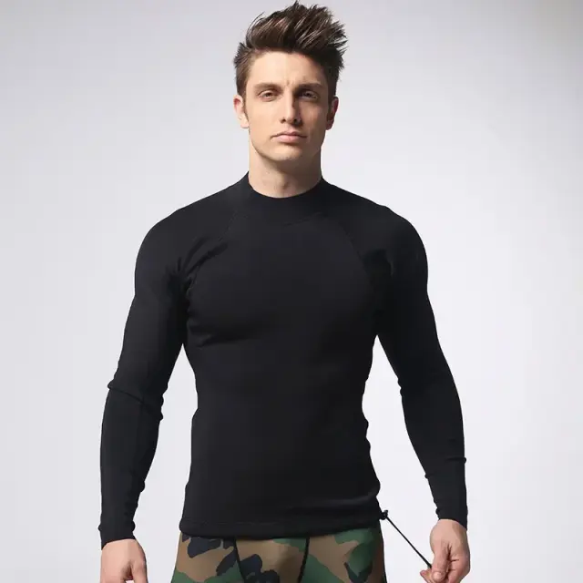 Roupa de Mergulho Masculina de Neoprene 1.5mm de Manga Comprida com Modelagem Slim Fit e Alta Elasticidade