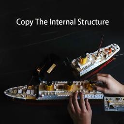 Blocos de construção de navios para crianças, 3D Hobbies Kits, tijolos compatíveis, modelo de cidade, cruzeiro Titanic, barco, brinquedos, RMS, 10294 - Image 4