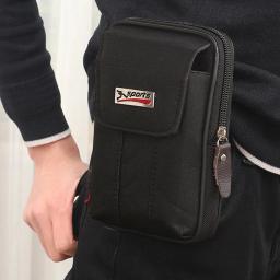 Bolsa de cinto de lona masculina, dupla camada, cintura de corrida, zíper, cinto de fitness - Image 6