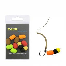10 pçs carpa isca de pesca espuma boilie pop ups gancho iscas de peixe isca 8mm zig rig espuma marrom vermelho terminal enfrentar falso milho tigre porca - Image 5
