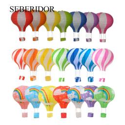Lanterna de Papel Dobrável, Forma de Balão de Ar Quente, Adequado para Cerimônia e Favor de Festa, Rosa, Azul, Crianças, Batismo, Aniversário, Decoração do Casamento, 30cm - Image 1