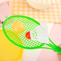 Mini Badminton e raquete de tênis infantil com duas bolas de plástico, exercício físico entre pais e filhos, jogos de bebê, presentes de verão, TMZ - Image 6