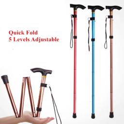 Ultraleve Caminhadas Trekking Poles, Bengala, 4 Seção, Bastões ajustáveis, Liga de alumínio, Bengala dobrável - Image 1