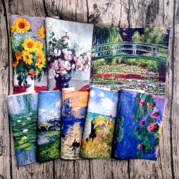 Lona a óleo Monet com pano impresso Sunrise, tecido de algodão puro, tingido à mão DIY, folha artesanal, acessórios para cabeça, decoração dos desenhos animados - Image 1