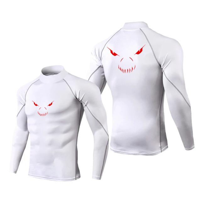 Camisa Masculina de Compressão de Manga Longa com Gola Alta para Treino, Corrida e Musculação - Secagem Rápida e Conforto na Performance