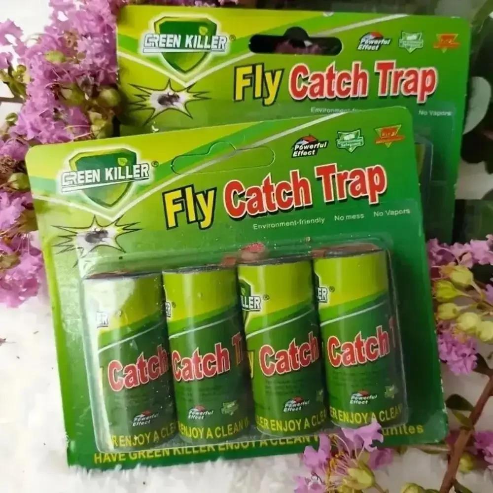 4 pçs pegajoso fly strip fly catcher fácil fly armadilha fita armadilhas de mosca de frutas para casa interior ao ar livre pegajoso voar papel pegajoso fly fita - Image 1