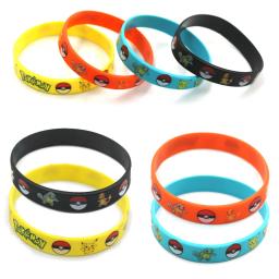 Pokémon Pikachu Pulseira De Silicone Para Crianças, Figuras De Ação Anime, Pulseiras Dos Desenhos Animados, Presentes De Festa Cosplay, 12Pcs - Image 6