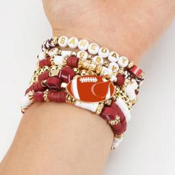Pulseira elástica empilhável Rugby Ball, Match Day Pendant - Image 2