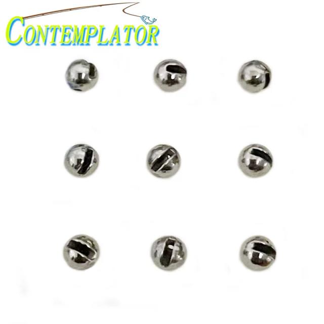 Slotted Tungsten Beads Fly Tying Brilhante Suave Ninfa Cabeça Pia Bola 20Pcs