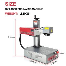 HUNST-Máquina UV portátil pequena da marcação do laser, apropriada para gravar o plástico, PVC, vidro, jade, garrafas de couro, 5W - Image 6