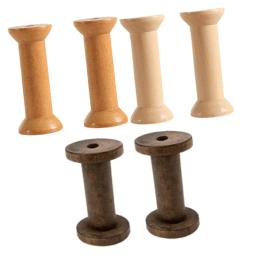 Carretel vazio de madeira para artes, suporte da fita, fio DIY, 3.1in, 2PCs - Image 1