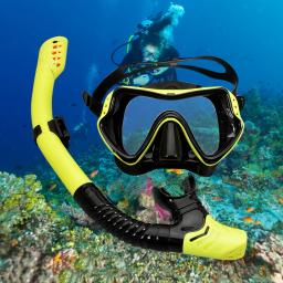 Máscaras de mergulho subaquático snorkeling tubo de respiração conjunto adulto silicone anti-nevoeiro óculos para natação mergulho - Image 5