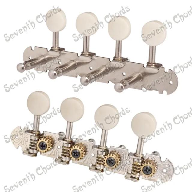 Conjunto Premium de Afinadores Cromados para Bandolim 4R4L - Inclui Afinadores de Cabeça e Cordas MTLXN-CR