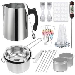 Kit de fabricação de velas, suprimentos, ferramentas artesanais de velas diy, pote de vela, mechas de velas, adesivos, suportes e jarra para iniciantes - Image 1